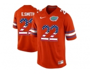 2016 US Flag Fashion Florida Gators E.Smith #22 College Football Jersey - Orange