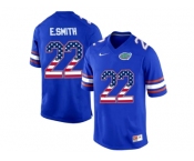 2016 US Flag Fashion Florida Gators E.Smith #22 College Football Jersey - Royal Blue