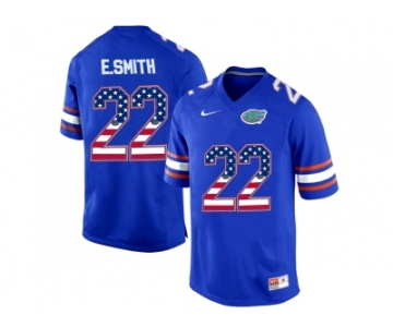 2016 US Flag Fashion Florida Gators E.Smith #22 College Football Jersey - Royal Blue