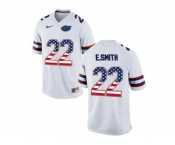 2016 US Flag Fashion Florida Gators E.Smith #22 College Football Jersey - White