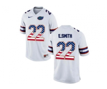 2016 US Flag Fashion Florida Gators E.Smith #22 College Football Jersey - White