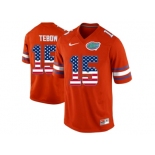 2016 US Flag Fashion Florida Gators Tim Tebow #15 College Football Jersey - Orange