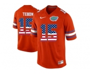 2016 US Flag Fashion Florida Gators Tim Tebow #15 College Football Jersey - Orange