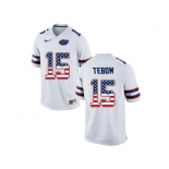 2016 US Flag Fashion Florida Gators Tim Tebow #15 College Football Jersey - White