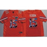 Florida Gators #15 Tim Tebow Orange Player Fashion Stitched NCAA Jersey