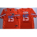 Florida Gators #15 Tim Tebow Orange USA Flag College Jersey