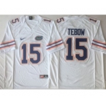 Florida Gators #15 Tim Tebow White College Football Jersey