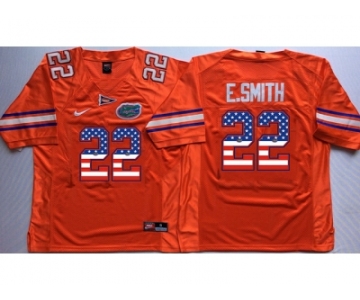 Florida Gators #22 Emmitt Smith Orange USA Flag College Jersey