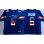 Florida Gators #6 Jeff Driskel Blue USA Flag College Jersey