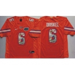 Florida Gators #6 Jeff Driskel Orange Player Fashion Stitched NCAA Jersey