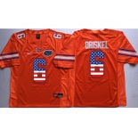 Florida Gators #6 Jeff Driskel Orange USA Flag College Jersey