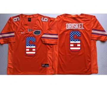 Florida Gators #6 Jeff Driskel Orange USA Flag College Jersey