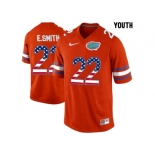 2016 US Flag Fashion Youth Florida Gators E.Smith #22 College Football Jersey - Orange