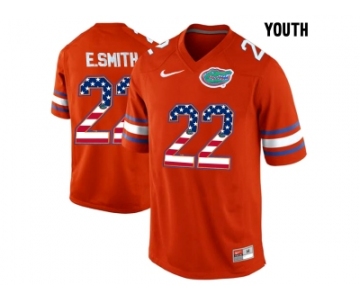 2016 US Flag Fashion Youth Florida Gators E.Smith #22 College Football Jersey - Orange