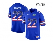 2016 US Flag Fashion Youth Florida Gators E.Smith #22 College Football Jersey - Royal Blue