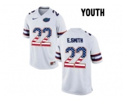 2016 US Flag Fashion Youth Florida Gators E.Smith #22 College Football Jersey - White