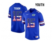 2016 US Flag Fashion Youth Florida Gators Tim Tebow #15 College Football Jersey - Blue