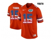 2016 US Flag Fashion Youth Florida Gators Tim Tebow #15 College Football Jersey - Orange