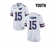 Youth Florida Gators Tim Tebow #15 College Football Jersey - White