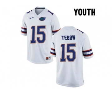 Youth Florida Gators Tim Tebow #15 College Football Jersey - White