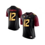 2016 Men's Florida State Seminoles Deondre Francois #12 College Football Jersey - Black