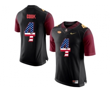 2016 US Flag Fashion-2016 Men's Florida State Seminoles Dalvin Cook #4 College Football Limited Jersey - Black