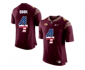 2016 US Flag Fashion-2016 Men's Florida State Seminoles Dalvin Cook #4 College Football Limited Jersey - Red