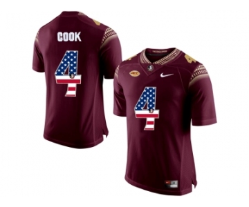 2016 US Flag Fashion-2016 Men's Florida State Seminoles Dalvin Cook #4 College Football Limited Jersey - Red