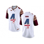 2016 US Flag Fashion-2016 Men's Florida State Seminoles Dalvin Cook #4 College Football Limited Jersey - White