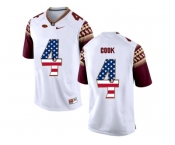 2016 US Flag Fashion-2016 Men's Florida State Seminoles Dalvin Cook #4 College Football Limited Jersey - White