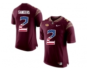 2016 US Flag Fashion-2016 Men's Florida State Seminoles Deion Sanders #2 College Football Limited Jersey - Red