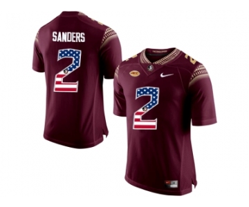 2016 US Flag Fashion-2016 Men's Florida State Seminoles Deion Sanders #2 College Football Limited Jersey - Red