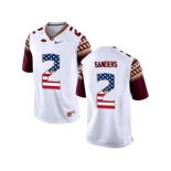 2016 US Flag Fashion-2016 Men's Florida State Seminoles Deion Sanders #2 College Football Limited Jersey - White