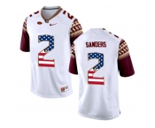 2016 US Flag Fashion-2016 Men's Florida State Seminoles Deion Sanders #2 College Football Limited Jersey - White