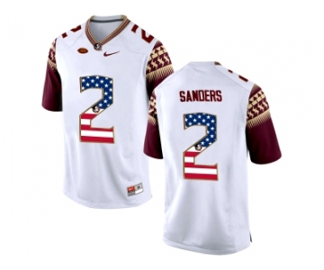 2016 US Flag Fashion-2016 Men's Florida State Seminoles Deion Sanders #2 College Football Limited Jersey - White