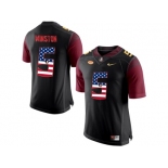 2016 US Flag Fashion-2016 Men's Florida State Seminoles Jameis Winston #5 College Football Limited Jersey - Black