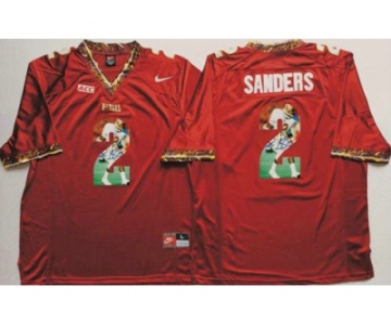 Florida State Seminoles #2 Deion Sanders Red Player Fashion Stitched NCAA Jersey