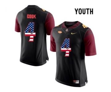 2016 US Flag Fashion-2016 Youth Florida State Seminoles Dalvin Cook #4 College Football Limited Jersey - Black