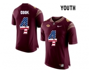 2016 US Flag Fashion-2016 Youth Florida State Seminoles Dalvin Cook #4 College Football Limited Jersey - Red