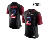 2016 US Flag Fashion-2016 Youth Florida State Seminoles Deion Sanders #2 College Football Limited Jersey - Black