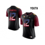 2016 US Flag Fashion-2016 Youth Florida State Seminoles Deondre Francois #12 College Football Jersey - Black