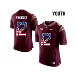 2016 US Flag Fashion-2016 Youth Florida State Seminoles Deondre Francois #12 College Football Jersey - Red