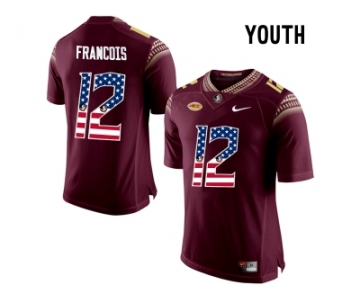 2016 US Flag Fashion-2016 Youth Florida State Seminoles Deondre Francois #12 College Football Jersey - Red