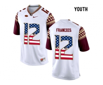 2016 US Flag Fashion-2016 Youth Florida State Seminoles Deondre Francois #12 College Football Jersey - White