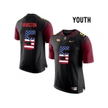 2016 US Flag Fashion-2016 Youth Florida State Seminoles Jameis Winston #5 College Football Limited Jersey - Black