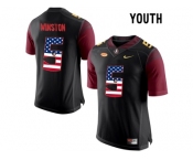 2016 US Flag Fashion-2016 Youth Florida State Seminoles Jameis Winston #5 College Football Limited Jersey - Black