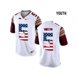 2016 US Flag Fashion-2016 Youth Florida State Seminoles Jameis Winston #5 College Football Limited Jersey - White