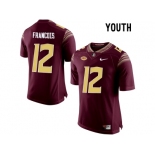 2016 Youth Florida State Seminoles Deondre Francois #12 College Football Jersey - Red