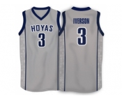 Allen Iverson #3 Georgetown Hoyas 1996 Throwback Retro Jersey - Grey