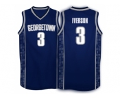 Allen Iverson #3 Georgetown Hoyas 1996 Throwback Retro Jersey - Navy Blue